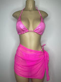 Pink bathing suit cover
