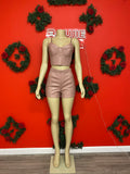Leatherette Short Set