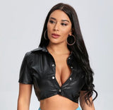 Delia leather top