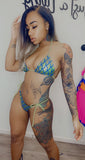 Green Two piece bathing suit