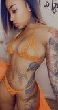 Orange two piece bathing suit